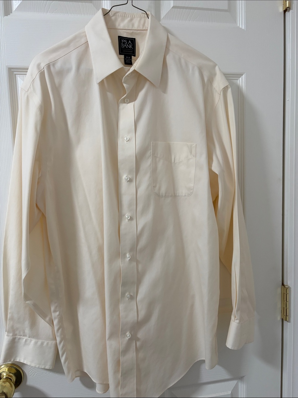 Jos. A. Bank Men's Light Cream Dress Shirt - Long Sleeve